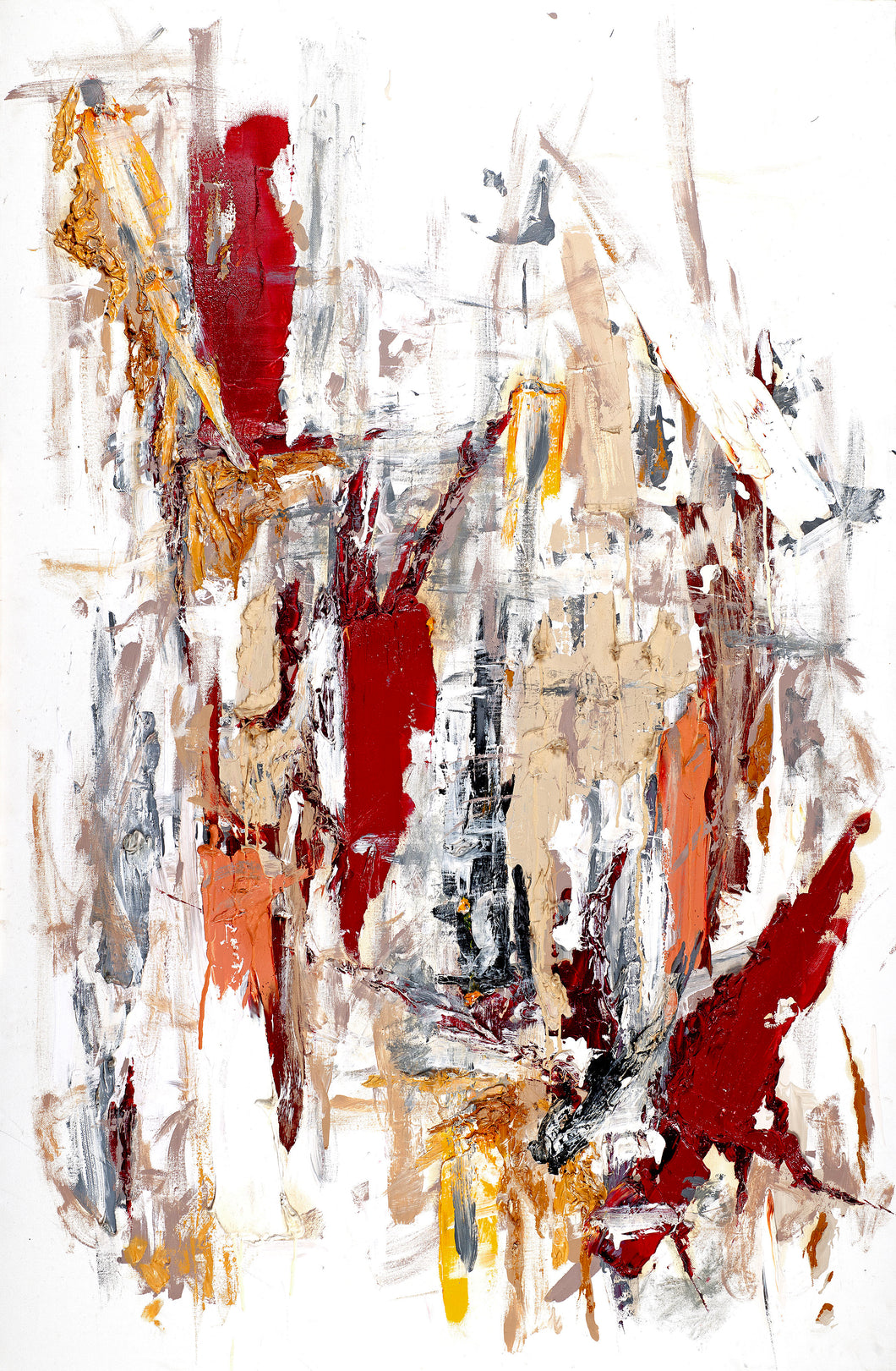 Beige Oil 1 On Canvas - Signed Print