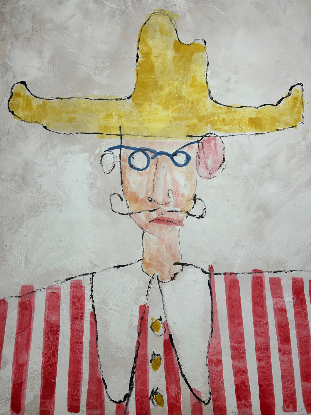 Man in Yellow Hat - Signed Print