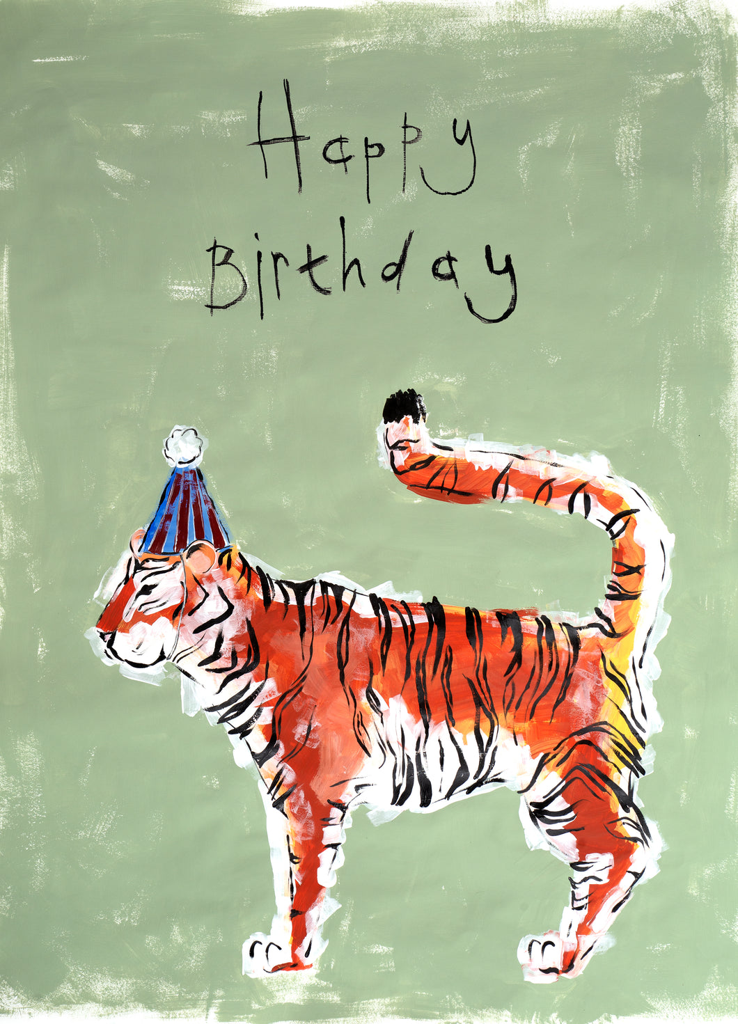 Birthday Card - Tiger In A Party Hat