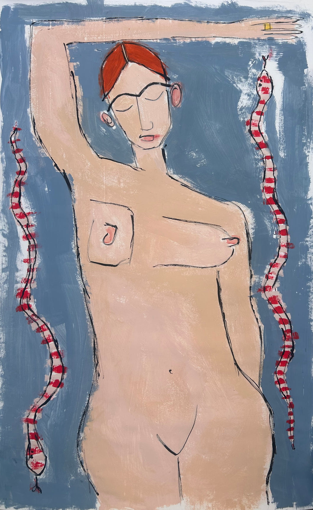Woman and Snakes - Signed Print