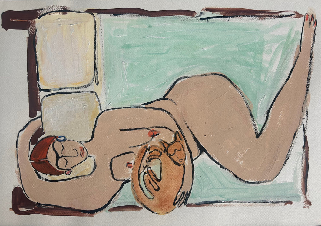 Woman on Bed - Original