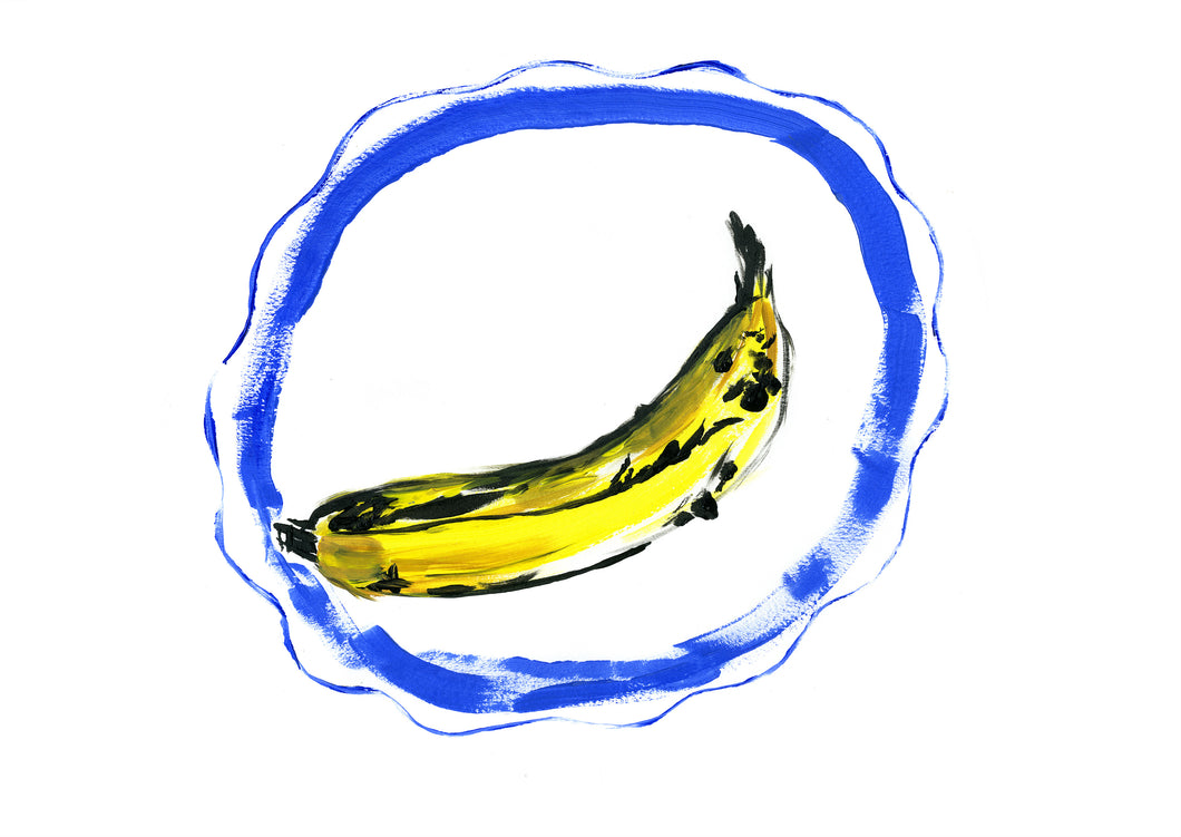Banana On Plate - Signed Print
