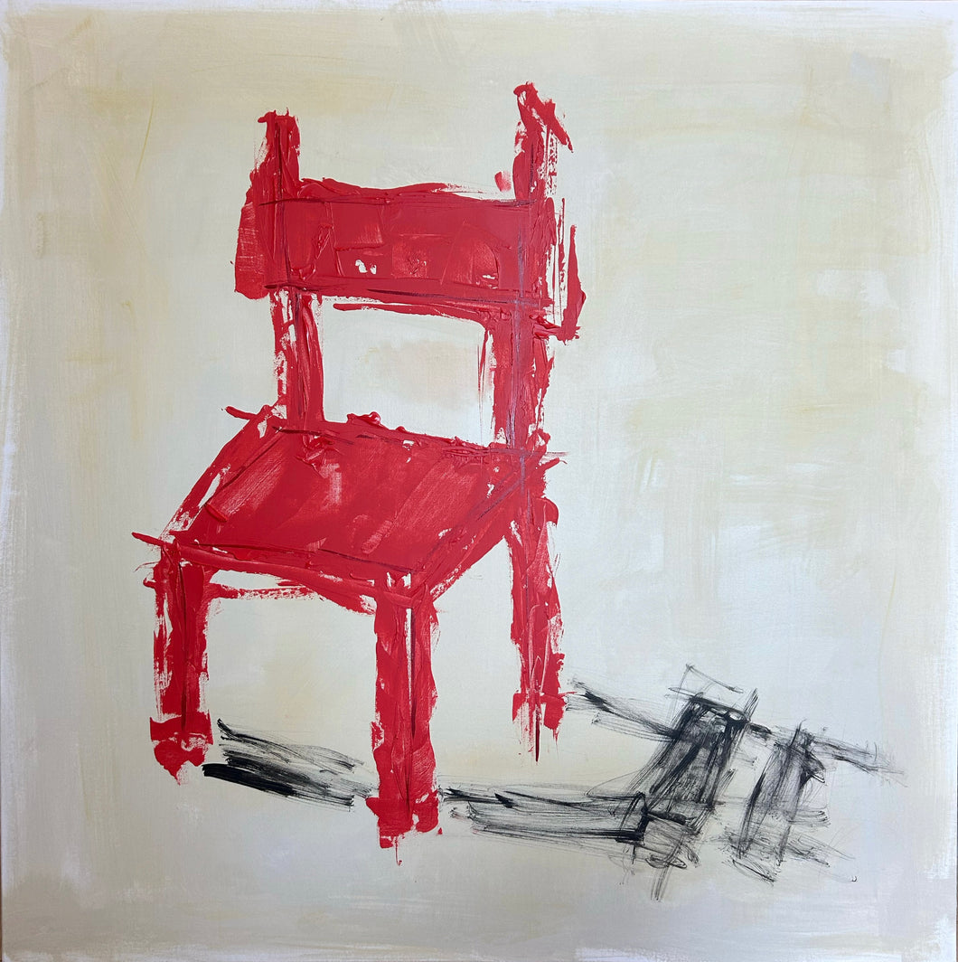 Red Chair On Canvas- Signed Print