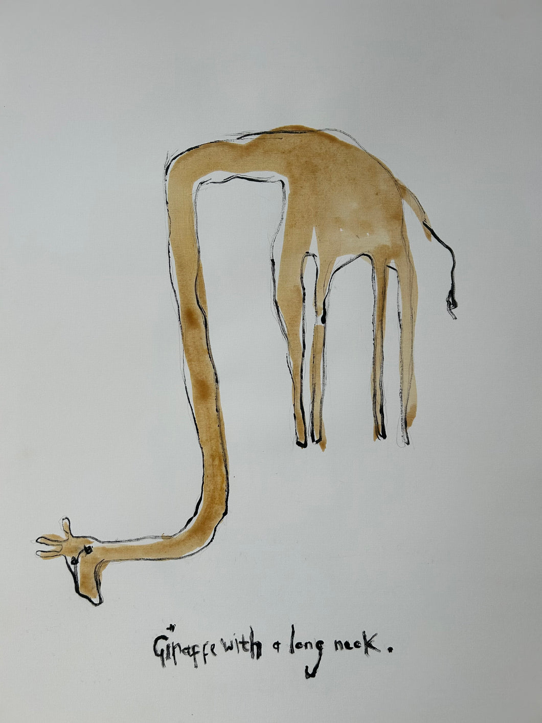 Giraffe with Long Neck - Signed Print