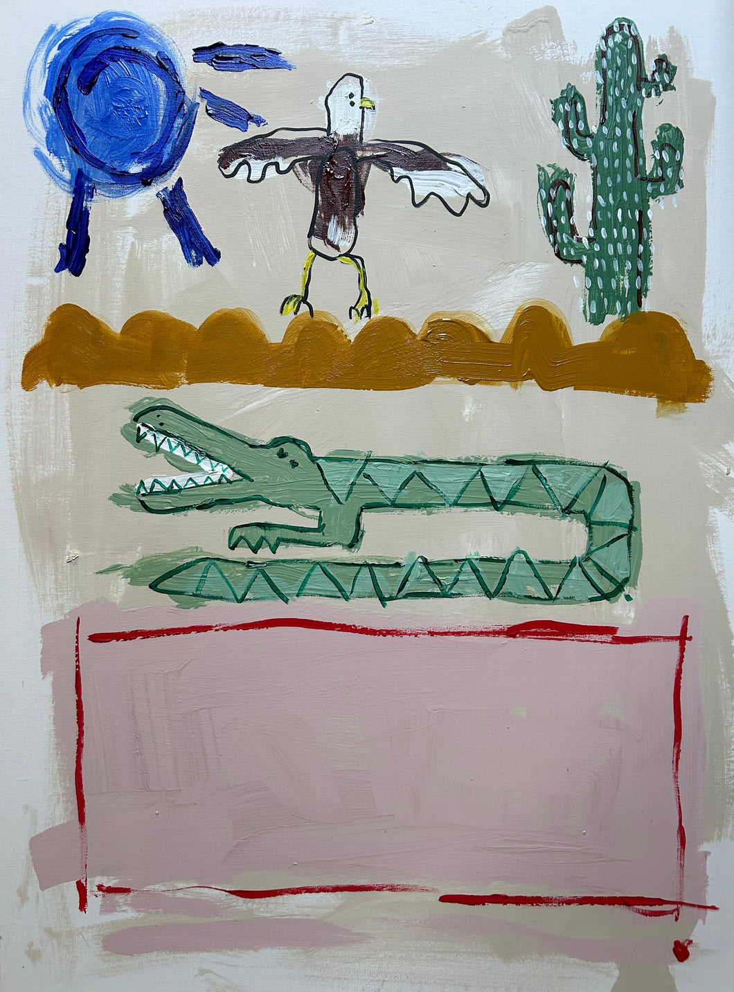 Crocodile and Eagle- Signed print or canvas
