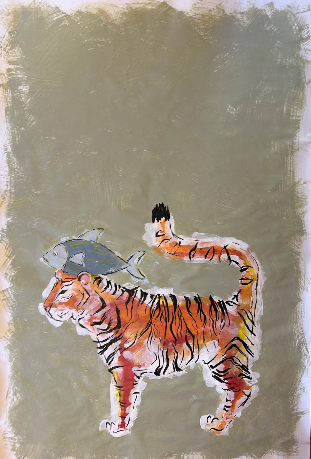 Tiger and Fish- Signed Print
