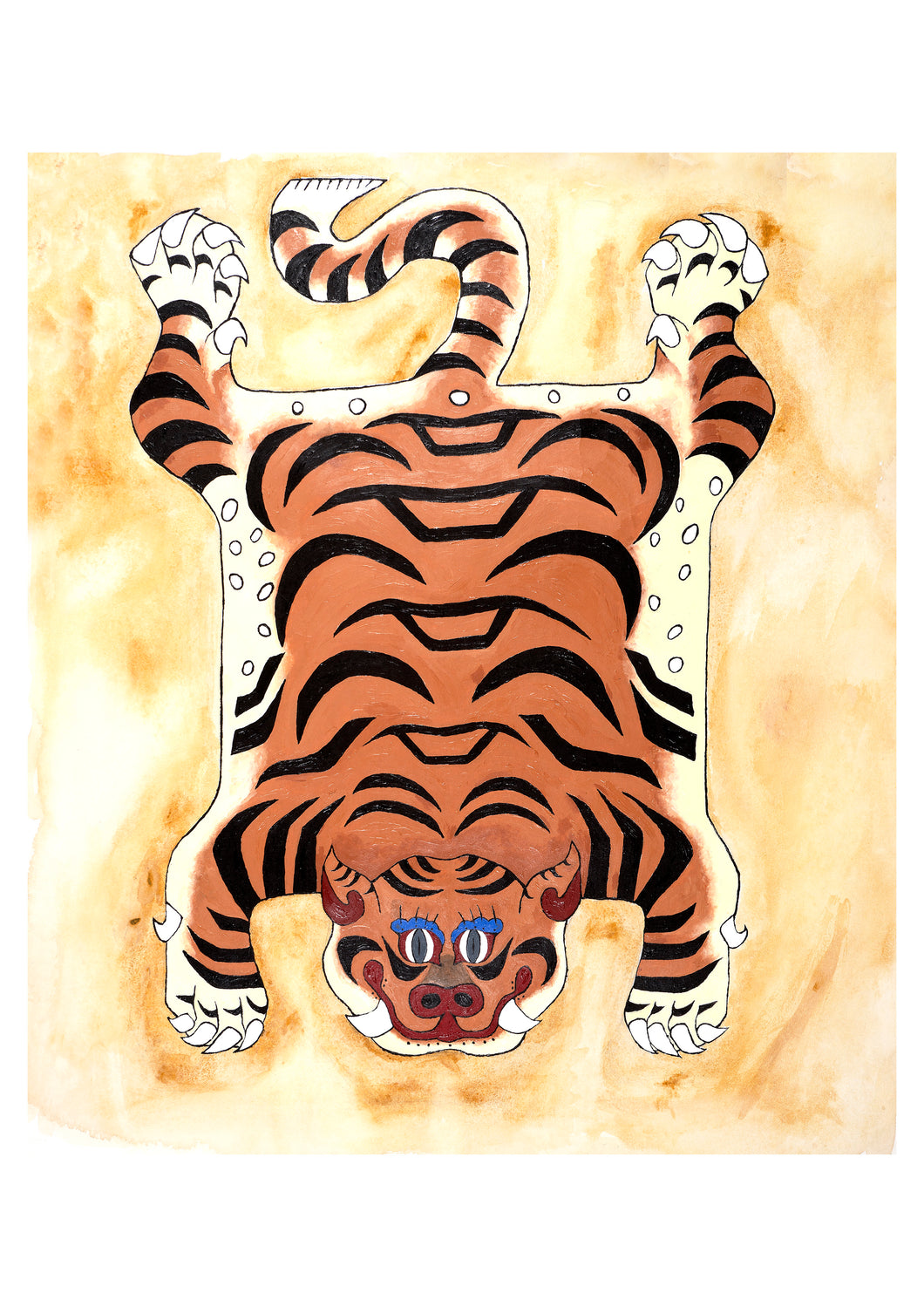 Tibetan Tiger Tea Stained - Signed Print