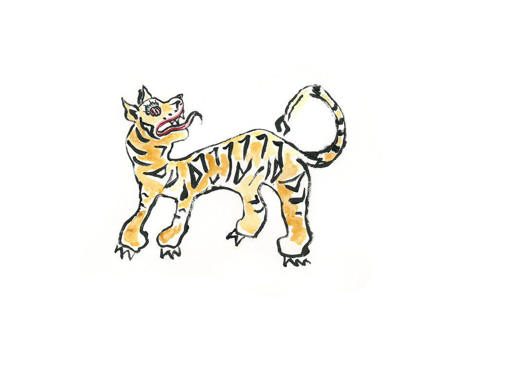 Tibetan Tiger Standing - Signed Print