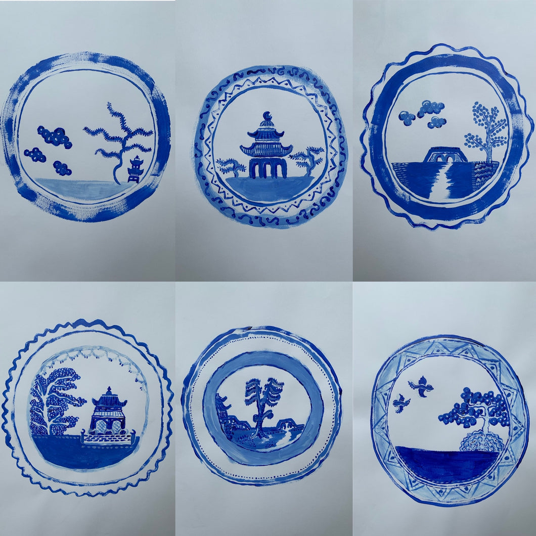 Chinoiserie Plates- Original Set