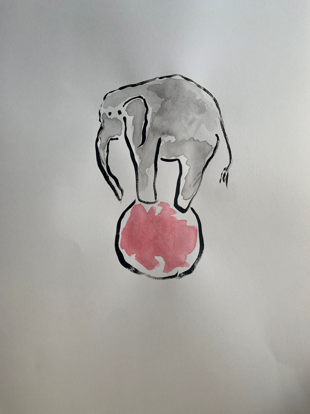 Elephant on Ball - Original