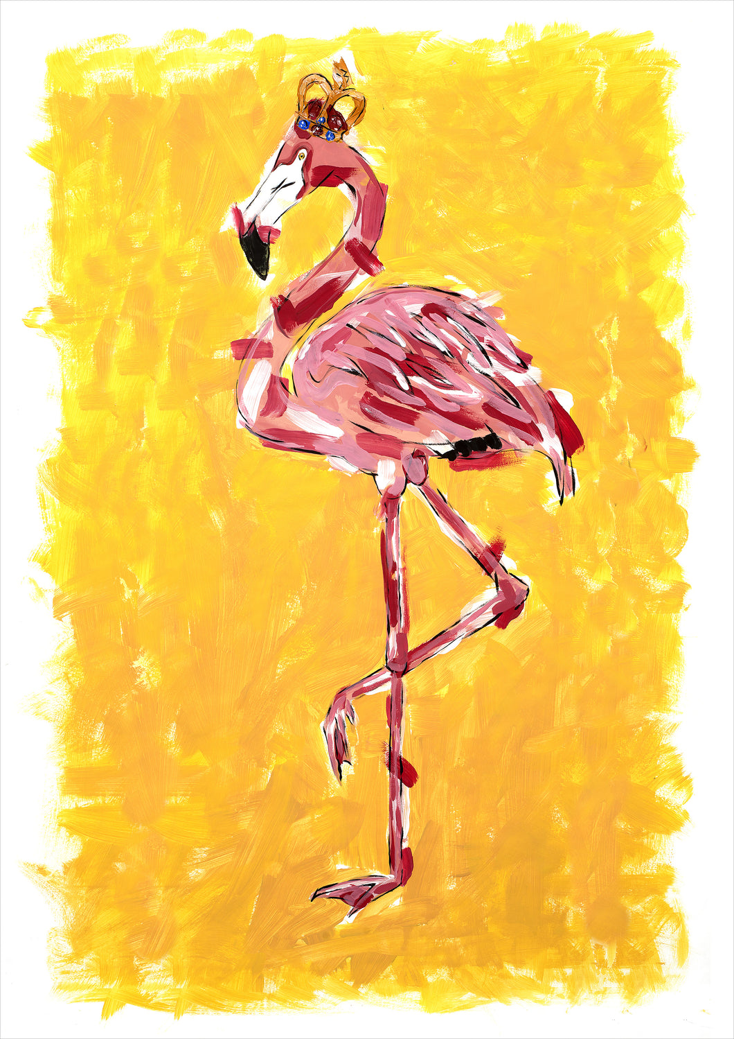 Flamingo in a Crown- Signed Print