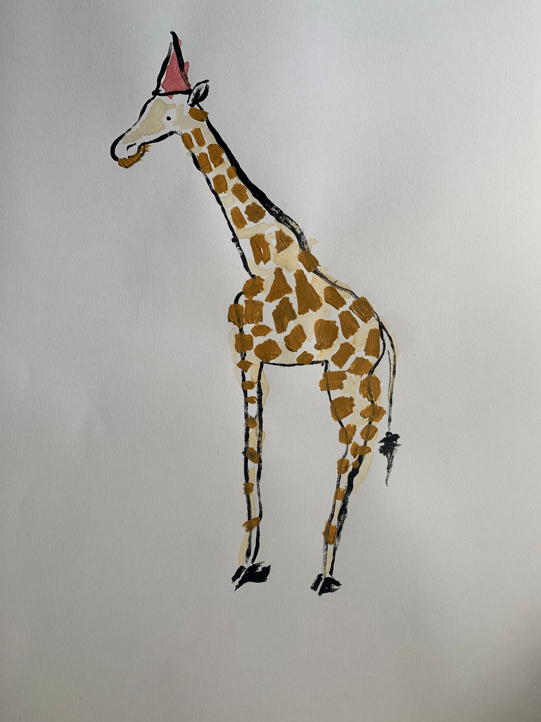 Giraffe in a Party Hat - Original
