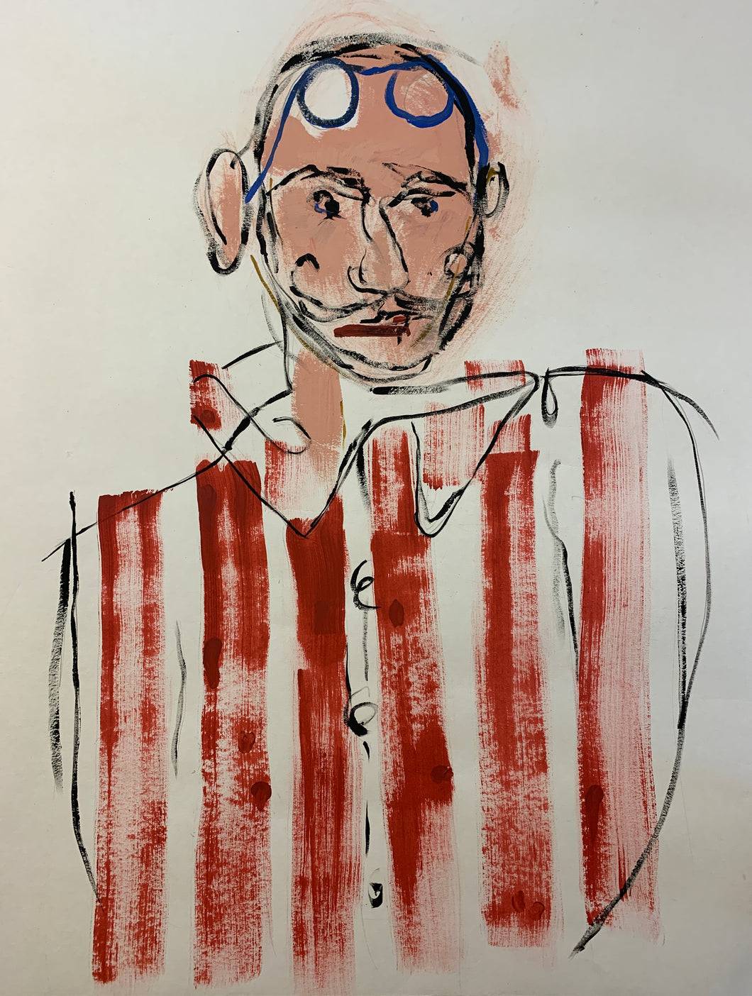 Man in Striped Shirt- Original