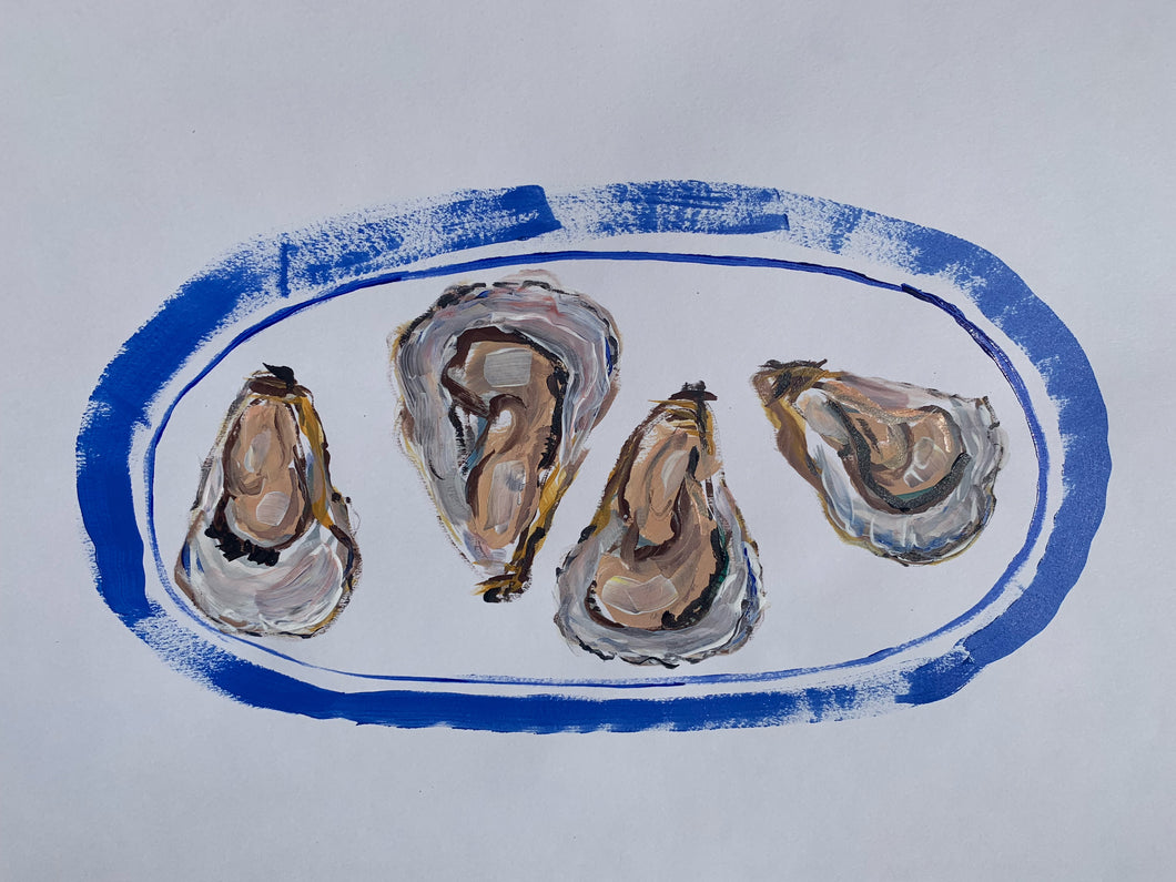 Oysters On Plate - Original