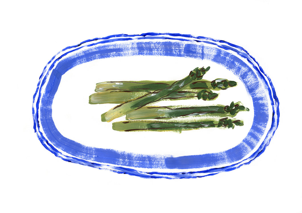 Asparagus On Plate - Signed Print