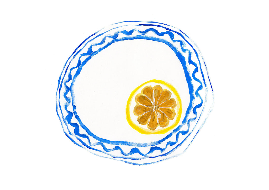 Lemon On Plate - Signed Print